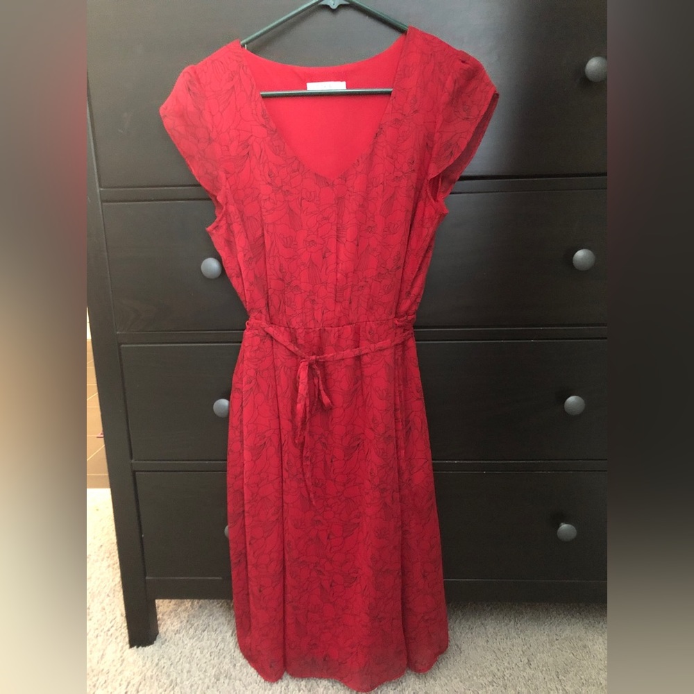 Ricki's Red Dress with Floral Detail